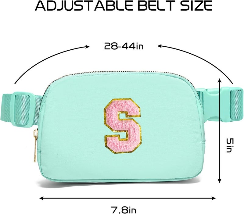 Gitus Belt Bag Fanny Pack Crossbody Bags with Initial Letter Patch Cute Stuff Birthday Gifts for Teenager Girls Trendy Preppy Stuff for Teen Girls Cool Stuff for Teens (Mint Green-S) - Image 3